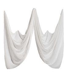 White Synthetic Dupatta