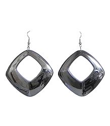 Dark Grey Acrylic Hoop Earrings