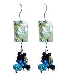 Fancy Blue Acrylic Earrings