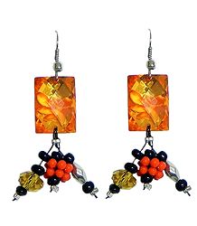 Fancy Saffron Acrylic Earrings