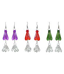 Set of 3 Pairs Acrylic Drop Earrings