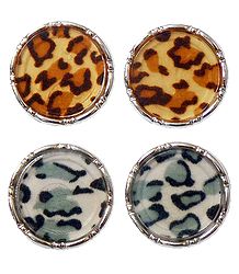 Set of 2 Pairs Multicolor Acrylic Disc Earrings