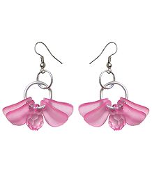 Acrylic Pink Butterfly Earrings