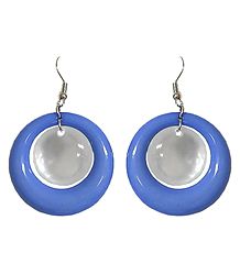 Blue Acrylic Hoop Earrings
