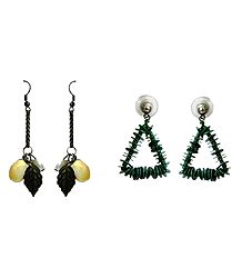 Set of 2 Pairs Acrylic Dangle Earrings