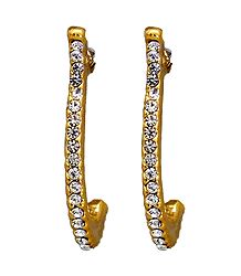 White Stone Studded Dangle Earrings