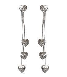Metal Heart Dangle Earrings