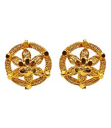 Gold Plated Metal Stud Earrings