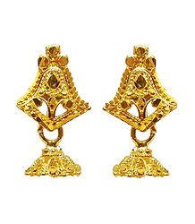 Gold Plated Metal Jhumka Earrings