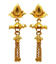 Gold Plated Metal Dangle Earrings