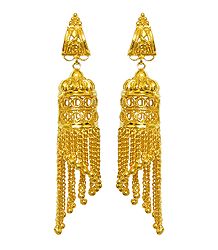 Pair of Gold plated Jhalar Earrings