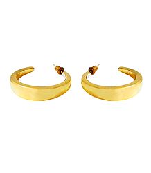 Golden Metal Hoop Earrings
