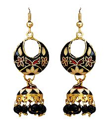 Meenakari Metal Hoop with Jhumka Earrings
