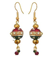 Stone Studded Meenakari Lac Earrings