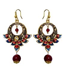 Multicolor Meenakari Metal Hoop Earrings