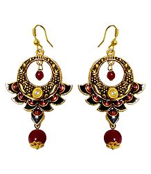 Multicolor Meenakari Metal Hoop Earrings