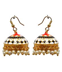 Meenakari Jhumka Metal Earrings