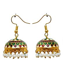 Meenakari Jhumka Metal Earrings