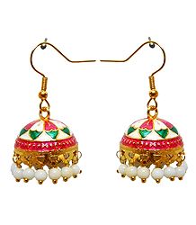 Meenakari Jhumka Metal Earrings