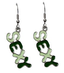 Pair of Lacquered Metal Earrings