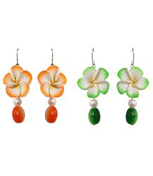 Set of 2 Pairs Floral Earrings