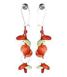 Saffron with White Shell Earrings