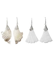 Set of 2 Pairs Flower Shell Earrings