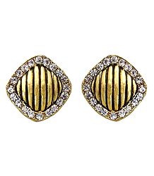 White Stone Studded Golden Tops