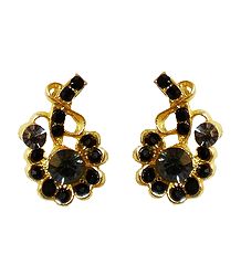 Black Stone Studded Earrings