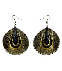 Golden with Black Thread Earrings