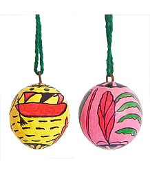Set of 2 Hanging Betel Nut with Folk Painting