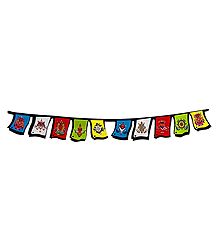Om Mani Padme Hum Multicolor Buddhist Sticker Paper Prayer Flag