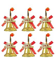 6 Golden Bells for Christmas Tree Decoration