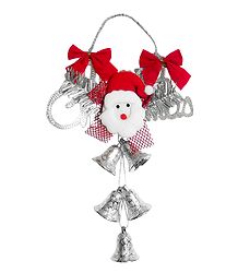 Merry Christmas Santa With Silver Bells for Christmas Decoration