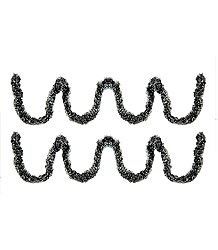 Set of 2 Decorative Black and White Paper Streamer