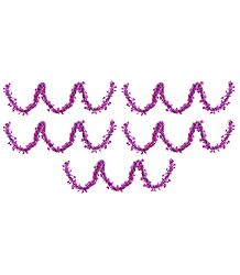 Set of Five Decorative Magenta Foil Paper Streamer