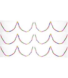Set of Six Decorative Magenta Foil Paper Streamer