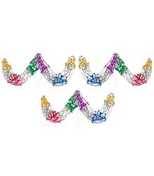 Set of Three Decorative Multicolor Foil Paper Streamer