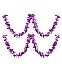 Set of 2 Decorative Magenta and White Paper Streamer