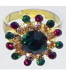 Multicolor Stone Studded Adjustable Ring