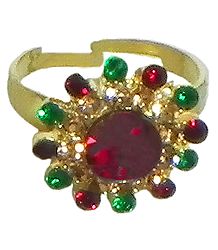 Multicolor Stone Studded Adjustable Ring