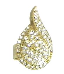 Faux White Zirconia Adjustable Ring