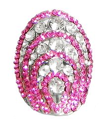 Faux Ruby and Zirconia Adjustable Ring