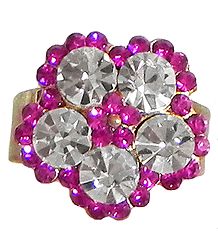 Faux Ruby and White Zirconia Ring Ring
