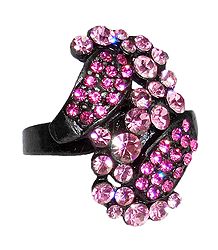 Pink Stone Studded Adjustable Ring