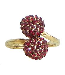 Faux Garnet Adjustable Ring