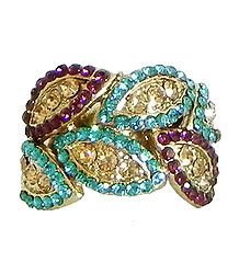 Faux Amethyst, Sapphire and Citrine Adjustable Ring