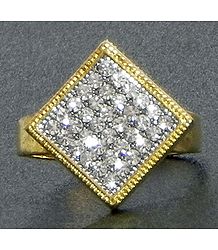 Faux Zirconia Adjustable Ring