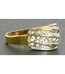 Faux Zirconia Adjustable Ring