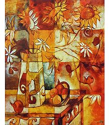 Flowers and Fruit Basket